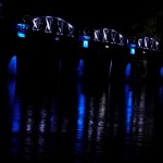 Die Brücke über den Kwai Fluss bei Nacht
