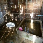 Die Dorftoilette inklusive Dusche