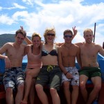 Das war unsere Tauchgruppe. Philipp, Judith, Nicole, Manuel und Remkow.