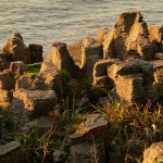 Die Pancakerocks von Punakaiki bei Sonnenuntergang.